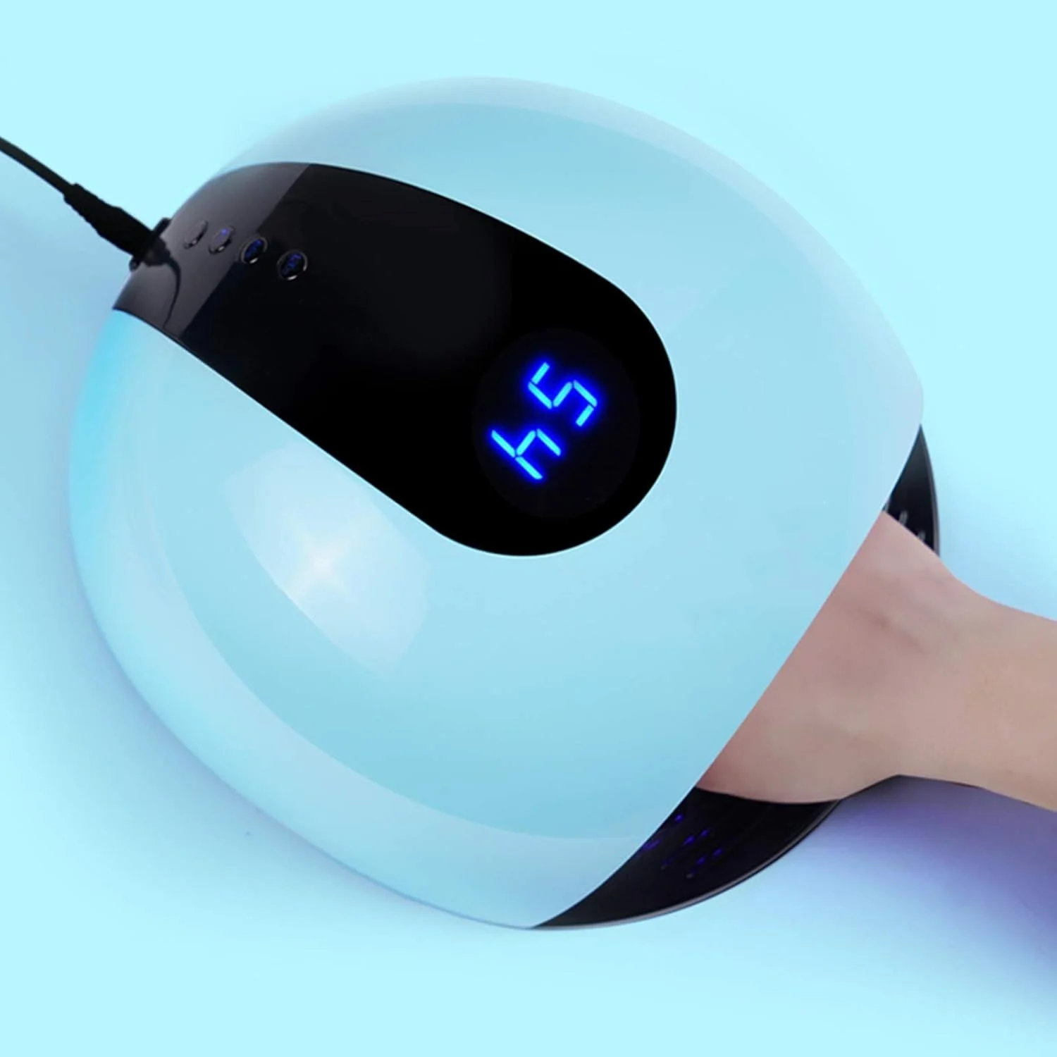 دستگاه خشک کن لاک ناخن LED 80 وات مناسب برای انواع لاک ژل، دستگاه مانیکور و ابزار طراحی ناخن (رنگ: سفید) دستگاه خشک کن لاک ناخن LED 80 وات مناسب برای انواع لاک ژل، دستگاه مانیکور و ابزار طراحی ناخن (رنگ: سفید)