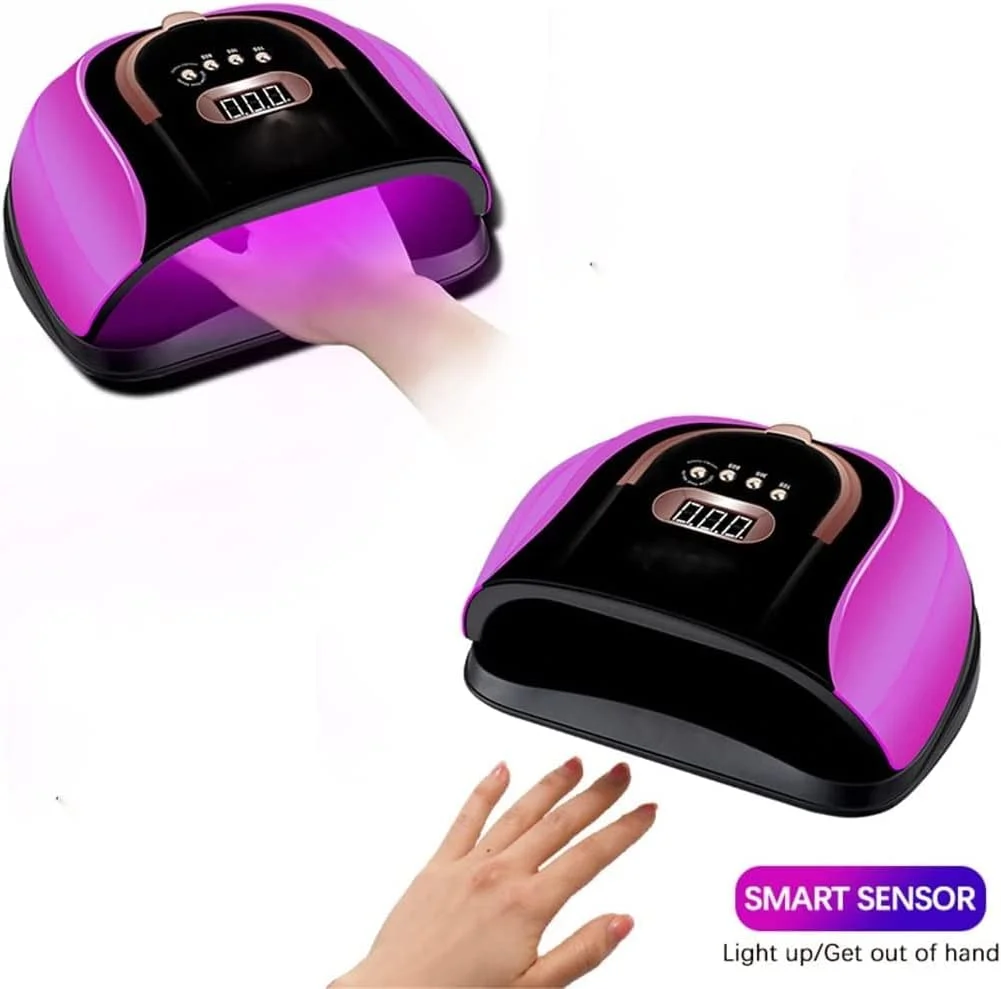 دستگاه خشک کن لاک ژل ناخن LED با 57 لامپ LED، دستگاه حرفه ای برای سالن (رنگ: صورتی)