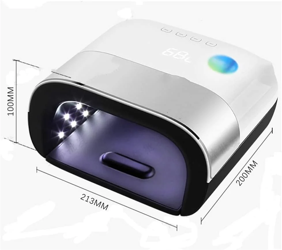 دستگاه خشک کن لاک ناخن، لامپ ال ای دی 48 وات برای خشک کردن لاک ژل 5 انگشت دست و پا با سنسور