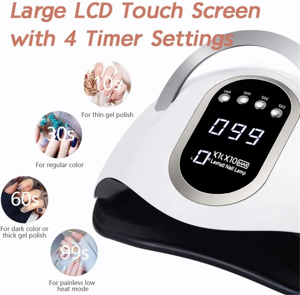 دستگاه خشک کن لاک ژل ناخن LED حرفه ای مناسب سالن های مانیکور (رنگ: 57led)