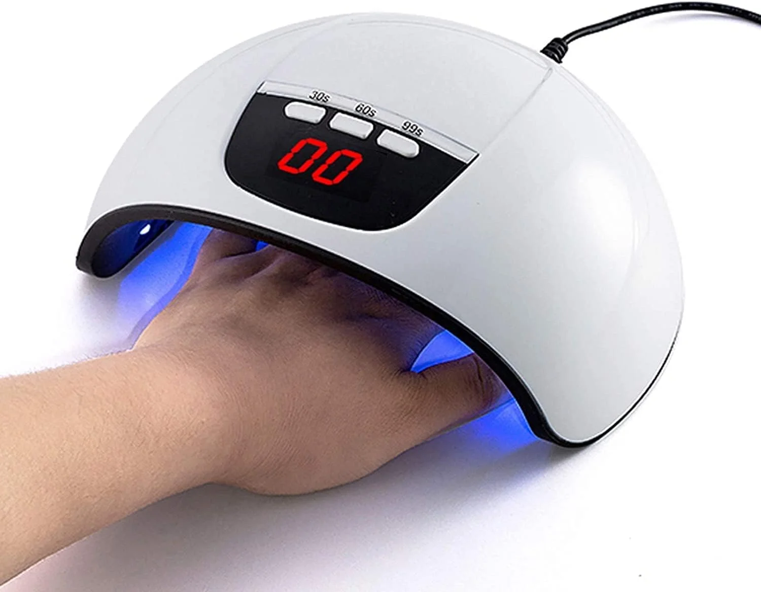 دستگاه خشک کن لاک ناخن حرفه ای 45 وات با نور خورشید، مناسب برای خشک کردن انواع ژل، دارای تایمر هوشمند USB و ابزار طراحی ناخن