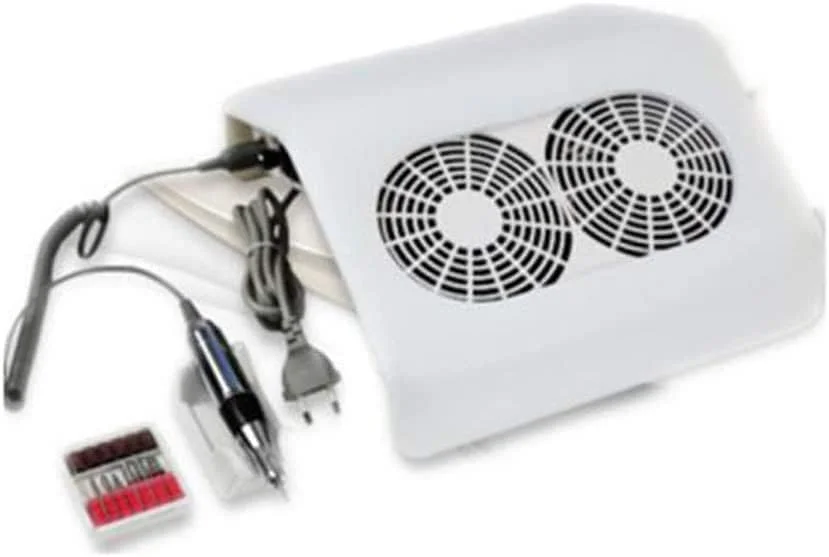 دستگاه دریل ناخن برقی 2 در 1 با مکنده گرد و غبار ناخن با 2 فن (رنگ: سفید) دستگاه دریل ناخن برقی 2 در 1 با مکنده گرد و غبار ناخن با 2 فن (رنگ: سفید)