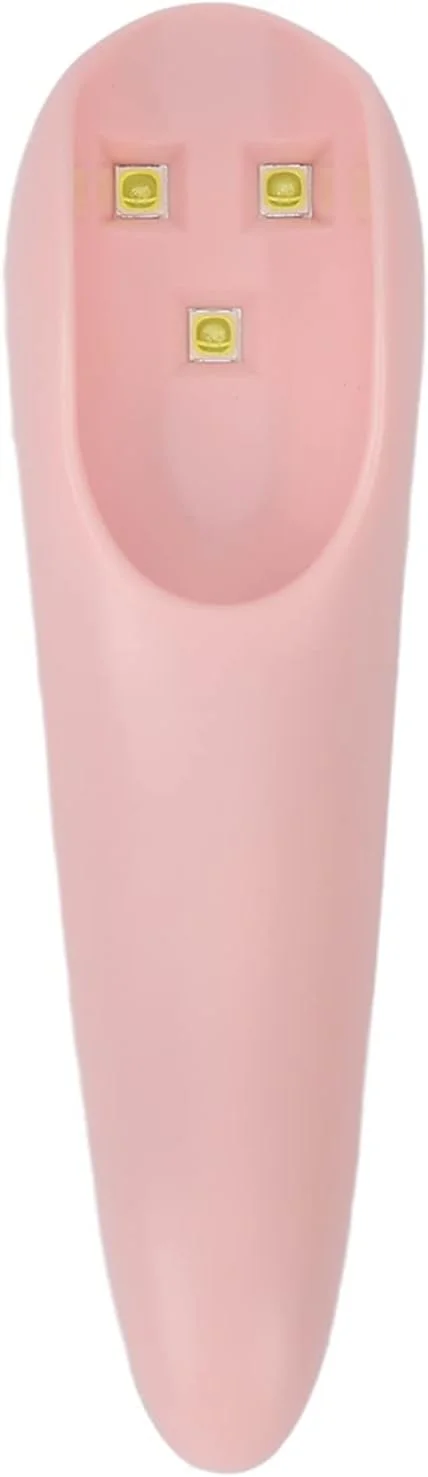 خشک کن لاک ناخن، مینی لامپ LED خشک کننده سریع با دکمه برای استفاده خانگی (رنگ: صورتی)