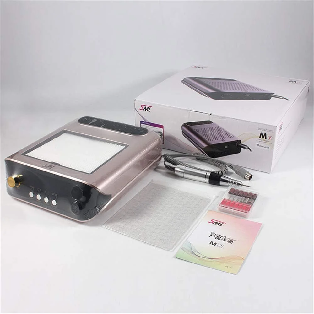 دستگاه جمع کننده گرد و غبار ناخن تمکین 2 در 1، دستگاه مکنده ناخن، قلم دریل ناخن با سرعت قابل تنظیم، ابزار پولیش مانیکور پدیکور، خشک کن ناخن برای ناخن های اکریلیک و ژل یو وی، بنفش