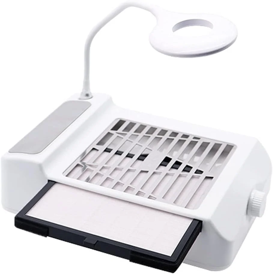 دستگاه جمع کننده گرد و غبار ناخن FURLOU، فن جمع کننده فوق العاده قدرتمند، دستگاه مکنده ناخن با فیلتر، دستگاه کم صدا، ابزار تجهیزات سالن ناخن