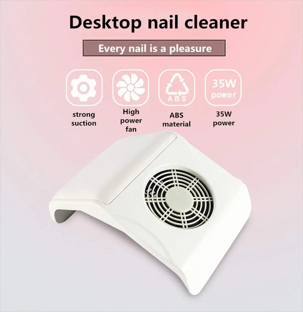 دستگاه مکنده برقی گرد و غبار ناخن با قابلیت تنظیم سرعت، تمیز کننده و ابزار مانیکور به همراه 2 کیسه جمع آوری گرد و غبار، سفید