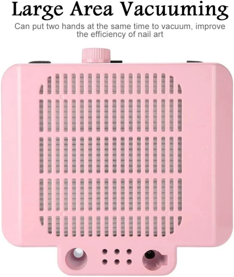 دستگاه جمع کننده برقی گرد و غبار ناخن 25000 دور در دقیقه، قلم دریل، چراغ رومیزی LED، فن جاروبرقی مانیکور، ابزار حرفه ای سالن هنر ژل ناخن اکریلیک، 60 وات، صورتی