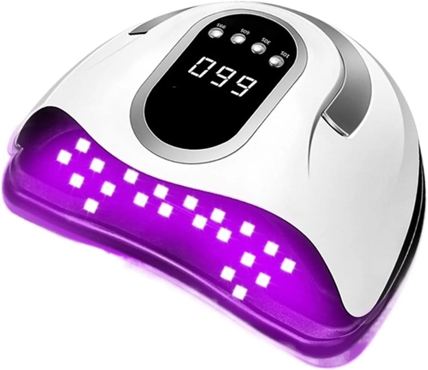 دستگاه خشک کن لاک ناخن تمکین 66LED، لامپ UV LED برای خشک کردن انواع لاک ژل، دارای حسگر حرکتی، ابزار حرفه ای مانیکور سالنی، سبک و آسان برای استفاده (رنگ: SUN X7 MAX، Si)