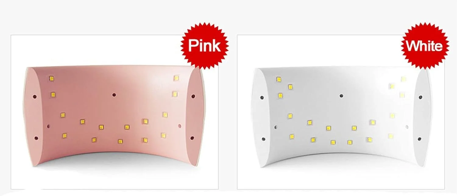 دستگاه خشک کن لاک ناخن یو وی ال ای دی FURLOU، لامپ ال ای دی 36 وات، خشک کننده لاک ژل با تایمر LCD، دکمه سنسور، ابزار مانیکور اتوماتیک (رنگ: صورتی)