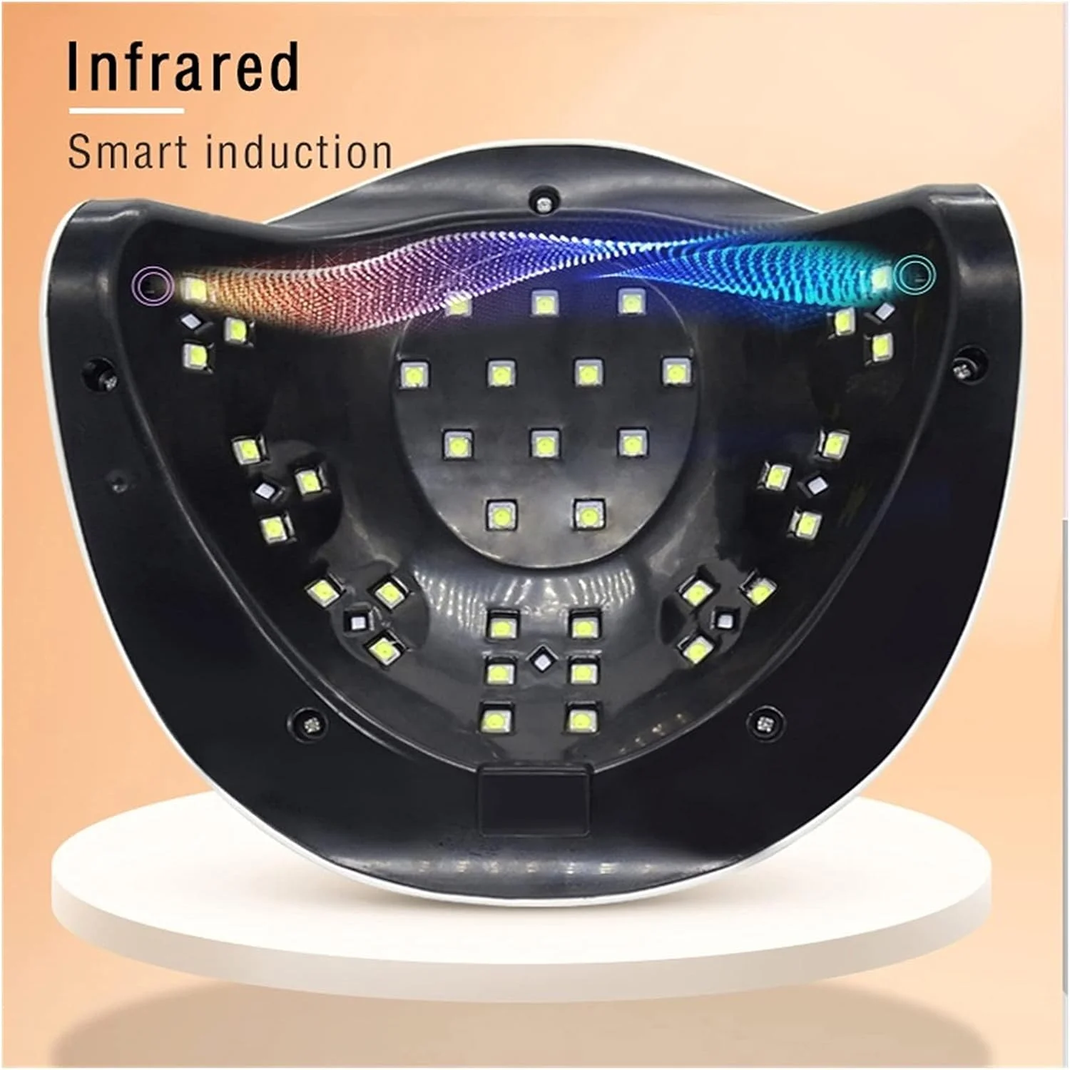 دستگاه لاک خشک کن ناخن LED فرلو، 72 وات، 36 عدد LED، مناسب برای خشک کردن لاک ژل، تایمر 10/30/60/99 ثانیه، ابزار القایی اتوماتیک (رنگ: قرمز)