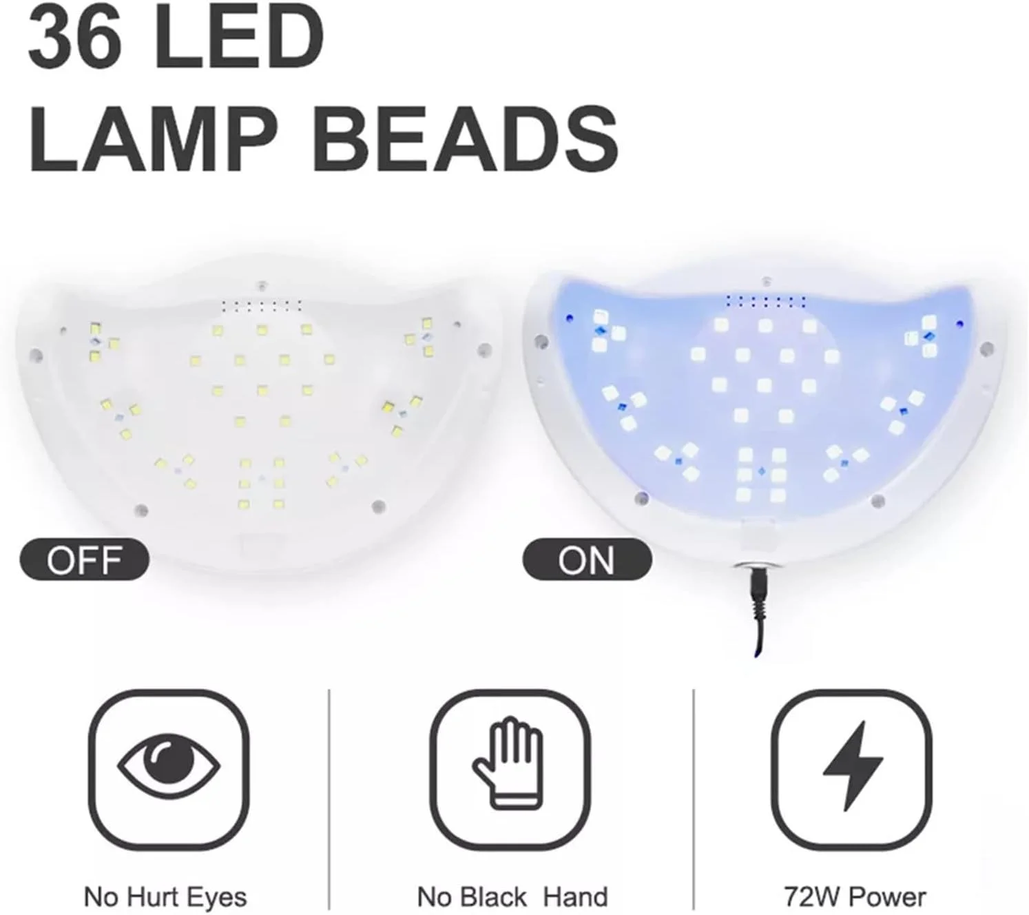 دستگاه خشک کن لاک ناخن TISTIK 72W UV LED برای انواع لاک ژل، حسگر نور خورشید، تایمر هوشمند 10/30/60 ثانیه مناسب برای مانیکور (رنگ: 80w Sunx5 Max، سایز: 1)