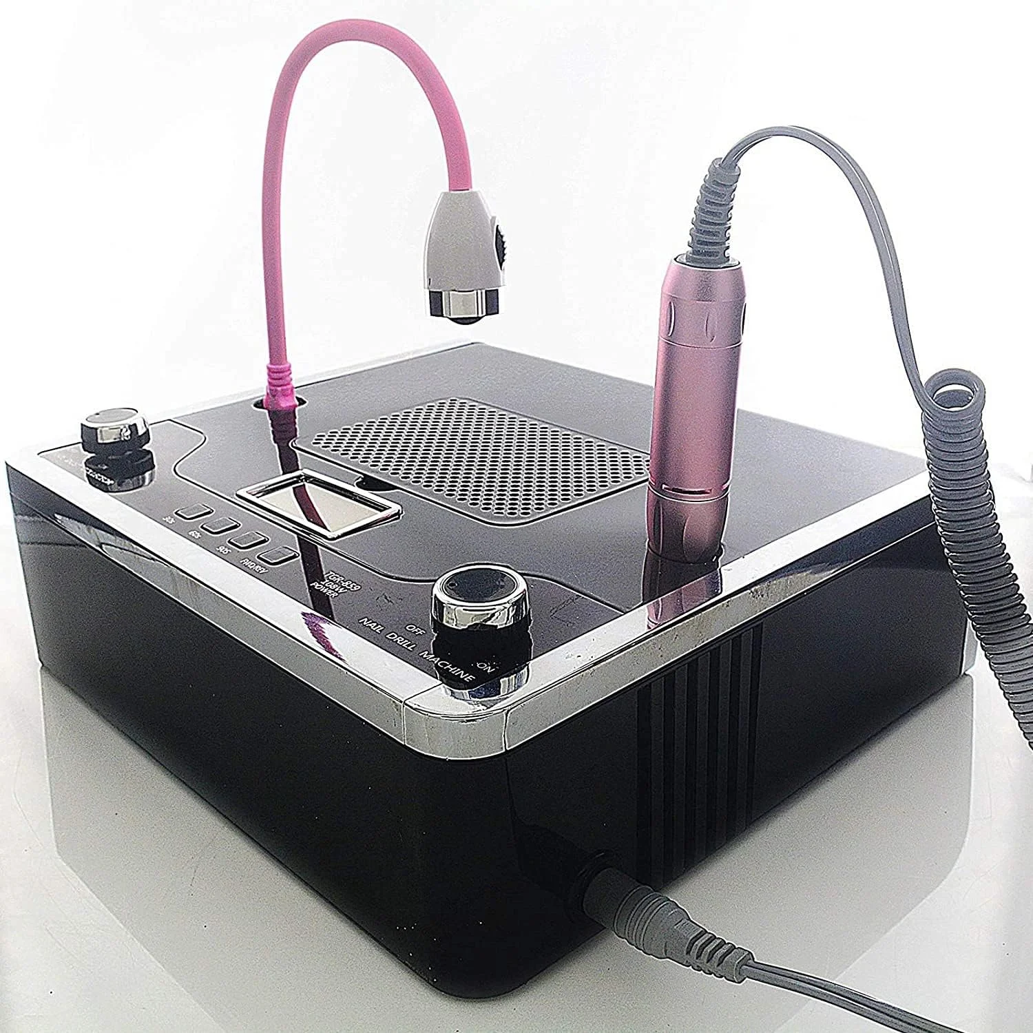 دستگاه ۴ در ۱ جمع کننده گرد و غبار ناخن ZAIED با دستگاه دریل برقی ناخن، خشک کن ناخن UV، لامپ LED، جاروبرقی ناخن، کیت طراحی حرفه ای تمیز کننده لاک ژل ناخن برای استفاده در سالن و منزل، سفید (رنگ: B)