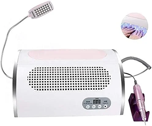 دستگاه جمع کننده گرد و غبار دریل و لامپ خشک کن ناخن ZAIED، دستگاه چند منظوره 4 در 1، کیت قلم دریل و سوهان برقی ناخن