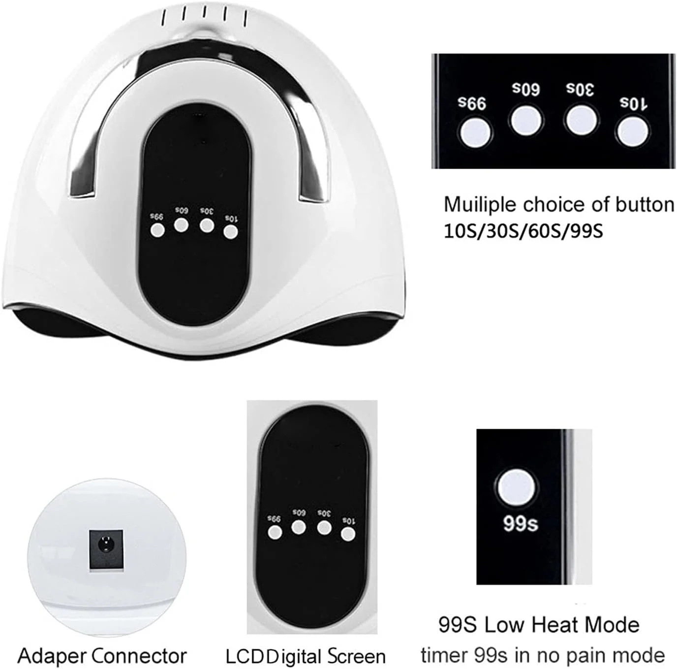 دستگاه خشک کن لاک ناخن UV LED مدل REHOOF 84 وات، مناسب برای خشک کردن لاک ژل، ابزار مانیکور ناخن، دارای تایمر و سنسور هوشمند، مناسب برای انواع ژل ناخن دست و پا دستگاه خشک کن لاک ناخن UV LED مدل REHOOF 84 وات، مناسب برای خشک کردن لاک ژل، ابزار مانیکور ناخن، دارای تایمر و سنسور هوشمند، مناسب برای انواع ژل ناخن دست و پا