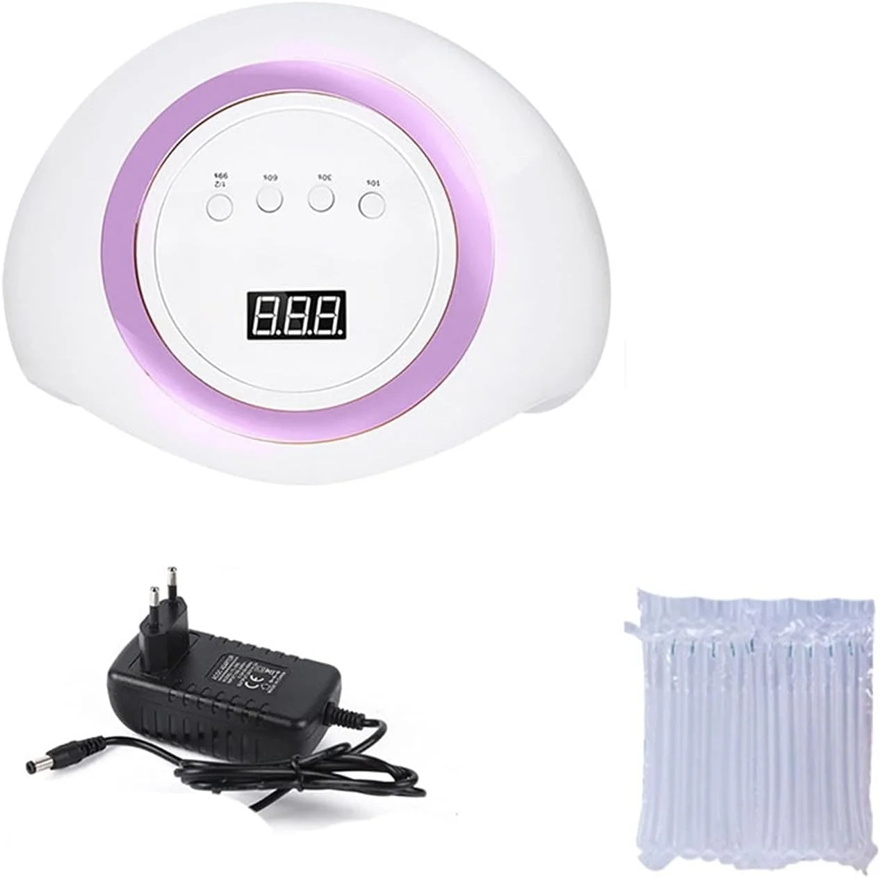 دستگاه خشک کن لاک ناخن REHOOF 120 وات، لامپ یخ فرابنفش با 60 عدد LED برای خشک کردن لاک ژل، تایمر 10/30/60/99 ثانیه، ابزار مانیکور القایی خودکار برای لاک ناخن (رنگ: بنفش)