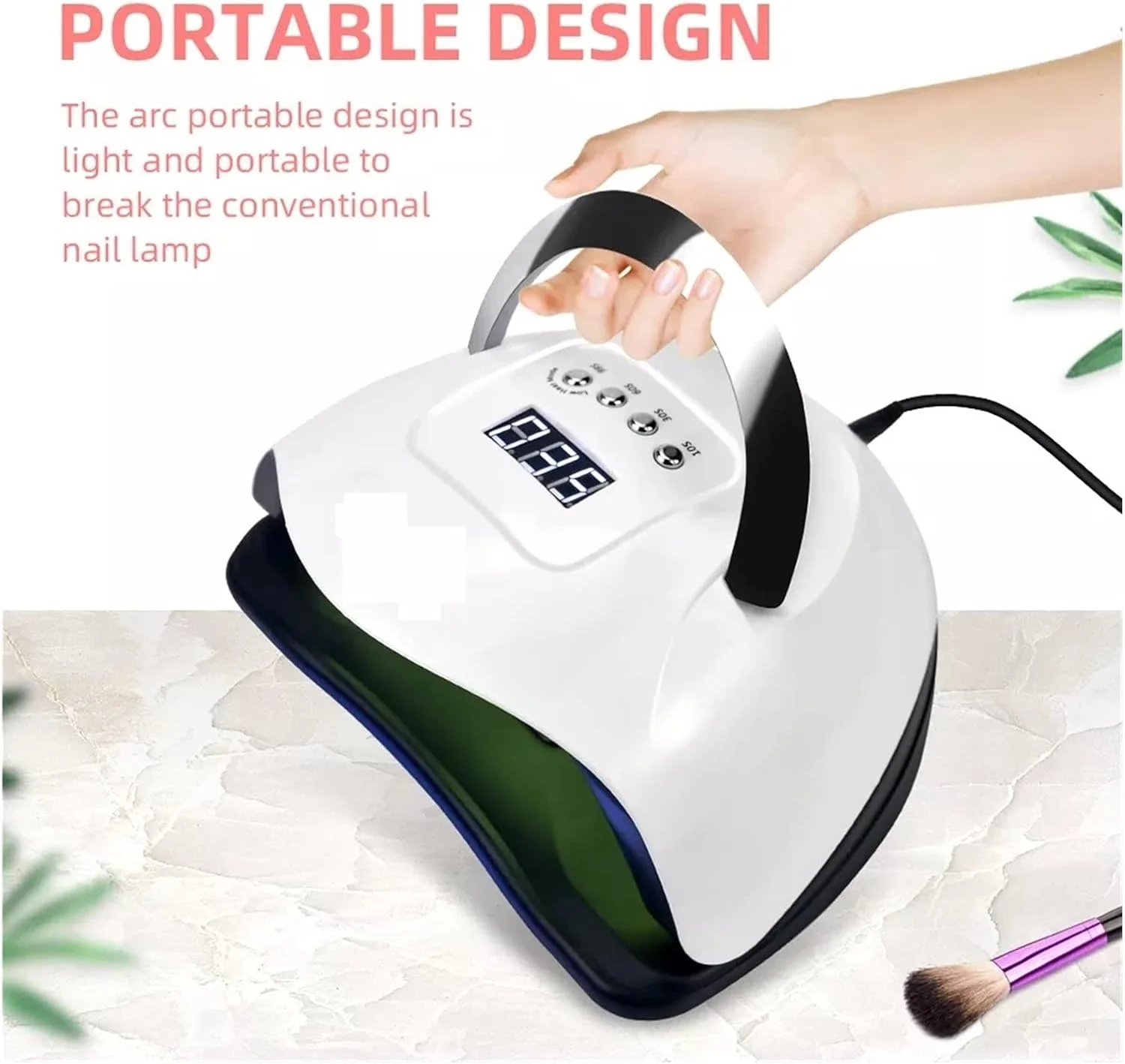 دستگاه خشک کن لاک ناخن تیستیک، لامپ ال ای دی یو وی برای انواع ژل ها، 57 ال ای دی، تایمر 10/30/60 ثانیه، لامپ یو وی ال ای دی ژل ناخن (رنگ: لامپ ال ای دی یو وی 36 وات، سایز: 1)