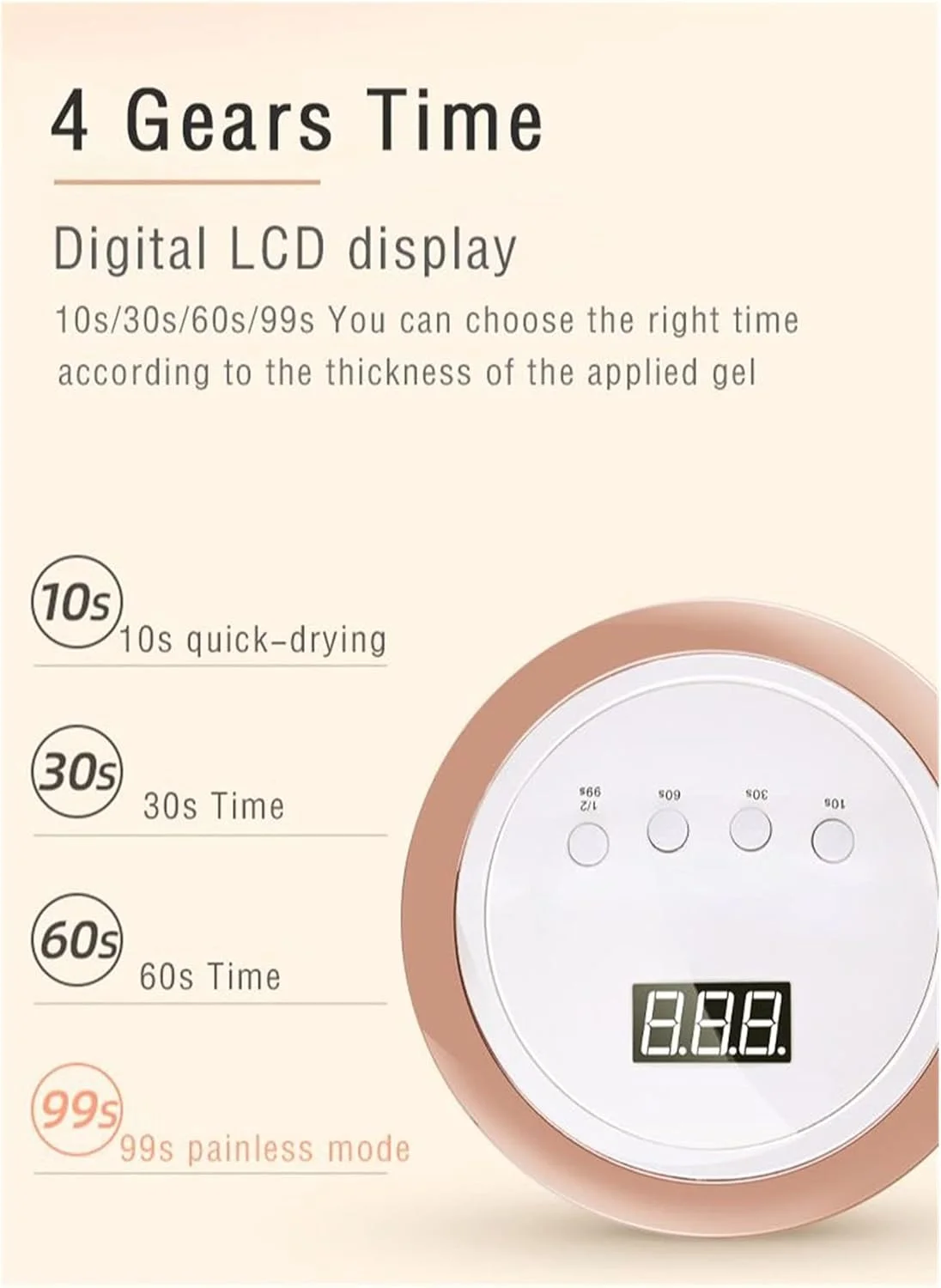 دستگاه خشک کن لاک ناخن REHOOF 120 وات، لامپ یخ فرابنفش با 60 عدد LED برای خشک کردن لاک ژل، تایمر 10/30/60/99 ثانیه، ابزار مانیکور القایی خودکار برای لاک ناخن (رنگ: بنفش)