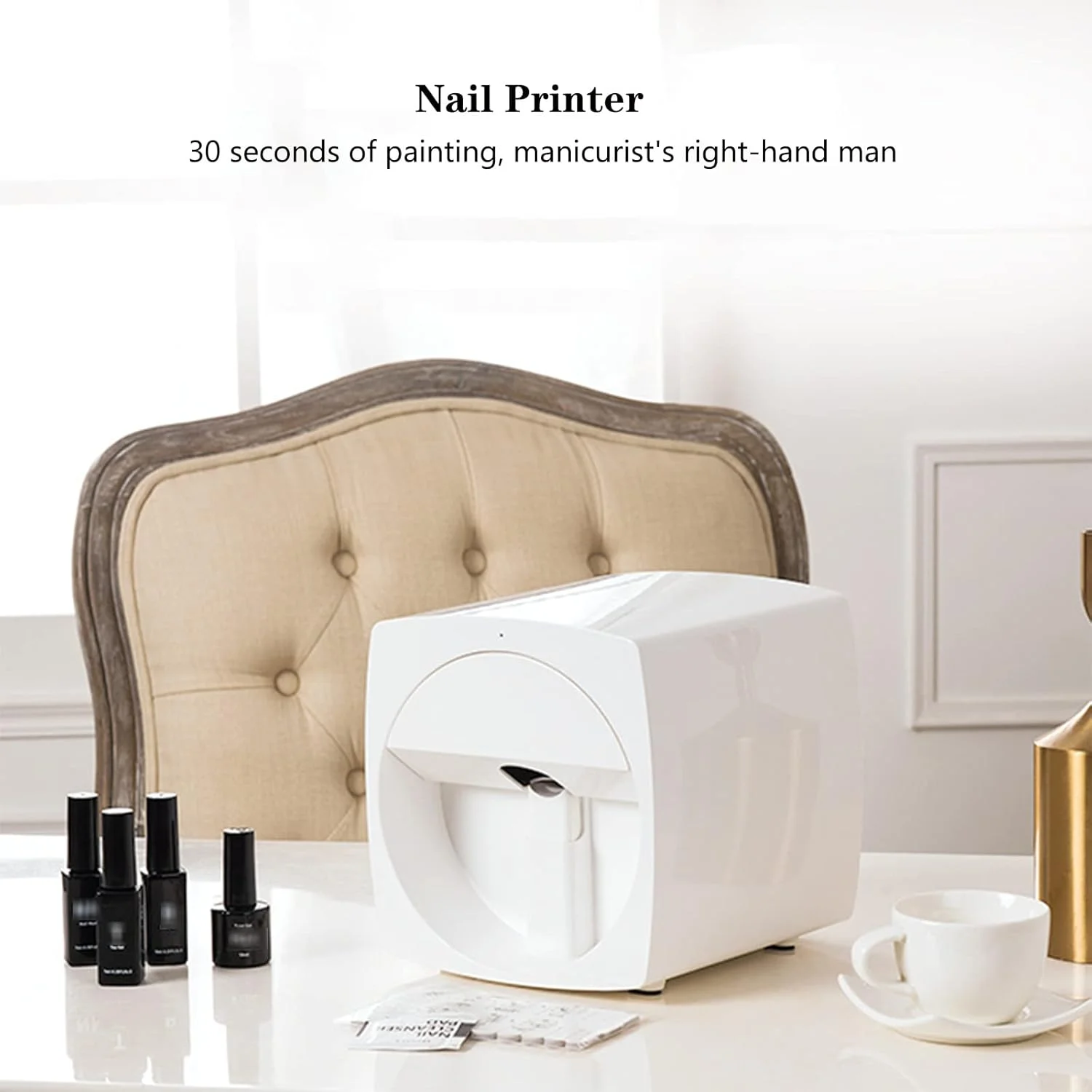 دستگاه هوشمند مانیکور، دستگاه چاپ سه بعدی ناخن، دستگاه اتوماتیک نقاشی ناخن با قابلیت اتصال تلفن همراه و چاپ طرح عکس روی ناخن