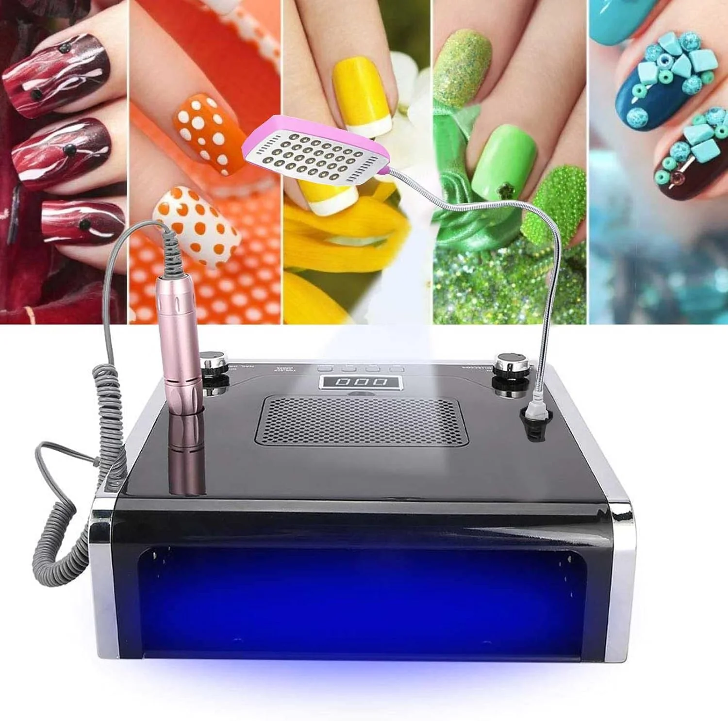 دستگاه چندکاره ۴ در ۱ REHOOF، دستگاه طراحی ناخن، دستگاه حرفه ای سوهان برقی ناخن با سرعت ۳۵۰۰۰ دور در دقیقه