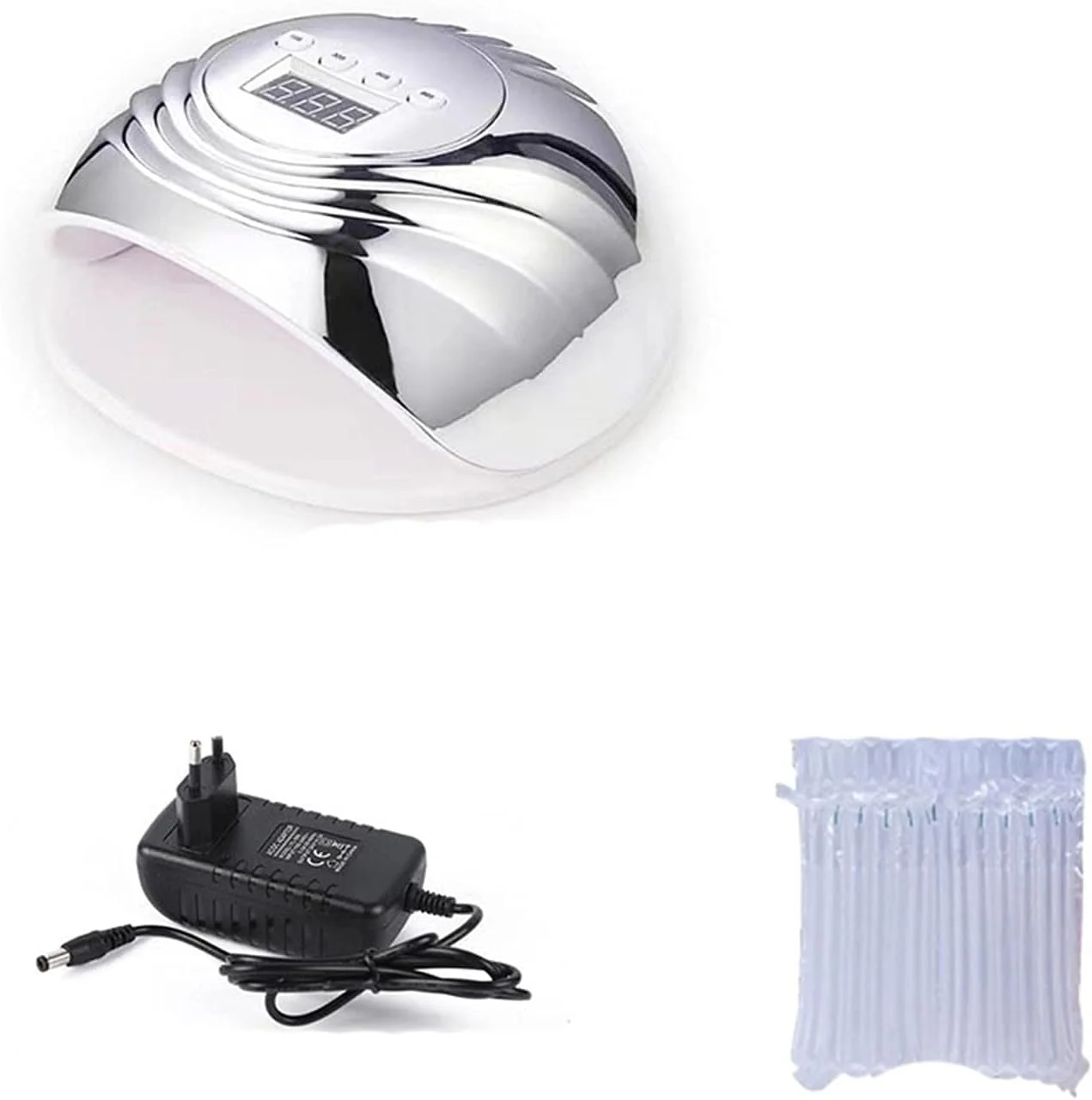 دستگاه خشک کن لاک ناخن UV LED رنگی 78 وات، تایمر 10/30/60/99 ثانیه، القای خودکار، ابزار مانیکور برای ناخن های دست و پا (رنگ: نقره ای)