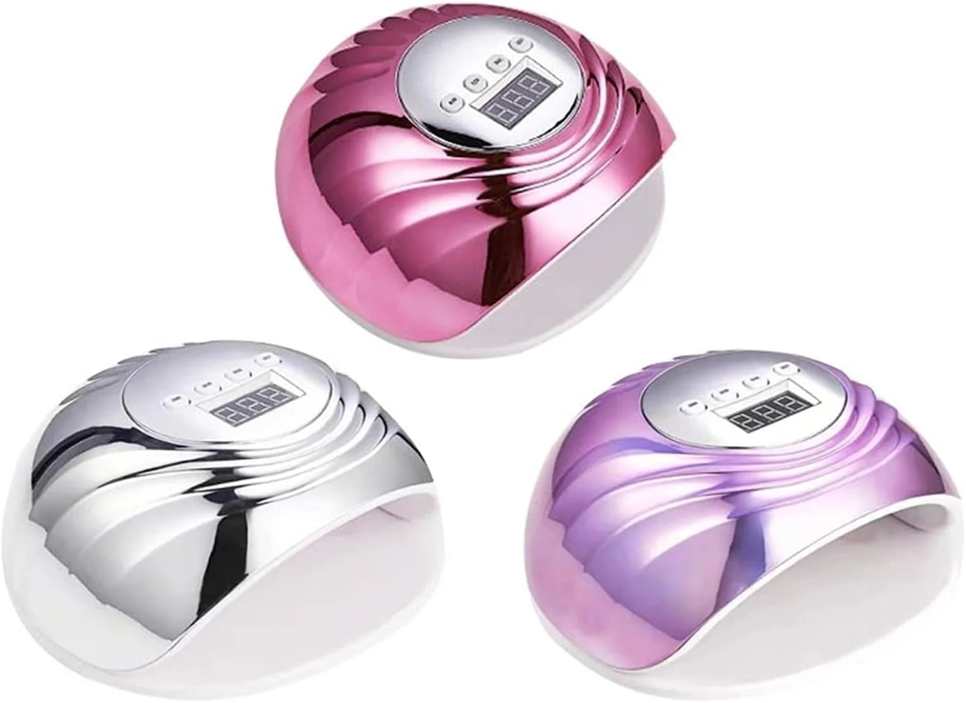 دستگاه خشک کن لاک ناخن UV LED مدل 78 وات با تایمر 10/30/60/99 ثانیه و سنسور خودکار، مناسب برای مانیکور ناخن دست و پا (رنگ: صورتی)