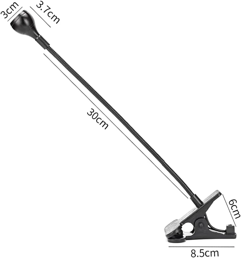 چراغ LED یو اس بی برای خشک کردن رزین و چسب ناخن، گردن غازی انعطاف پذیر - مشکی