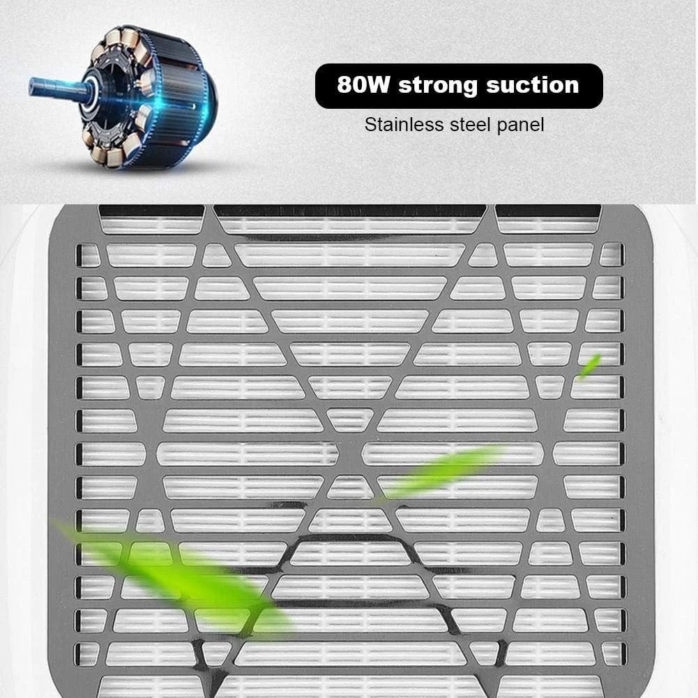 دستگاه جمع کننده گرد و غبار ناخن، 80 وات با فیلتر، فن مکنده برقی ناخن برای مانیکور (مدل 2#) دستگاه جمع کننده گرد و غبار ناخن، 80 وات با فیلتر، فن مکنده برقی ناخن برای مانیکور (مدل 2#)