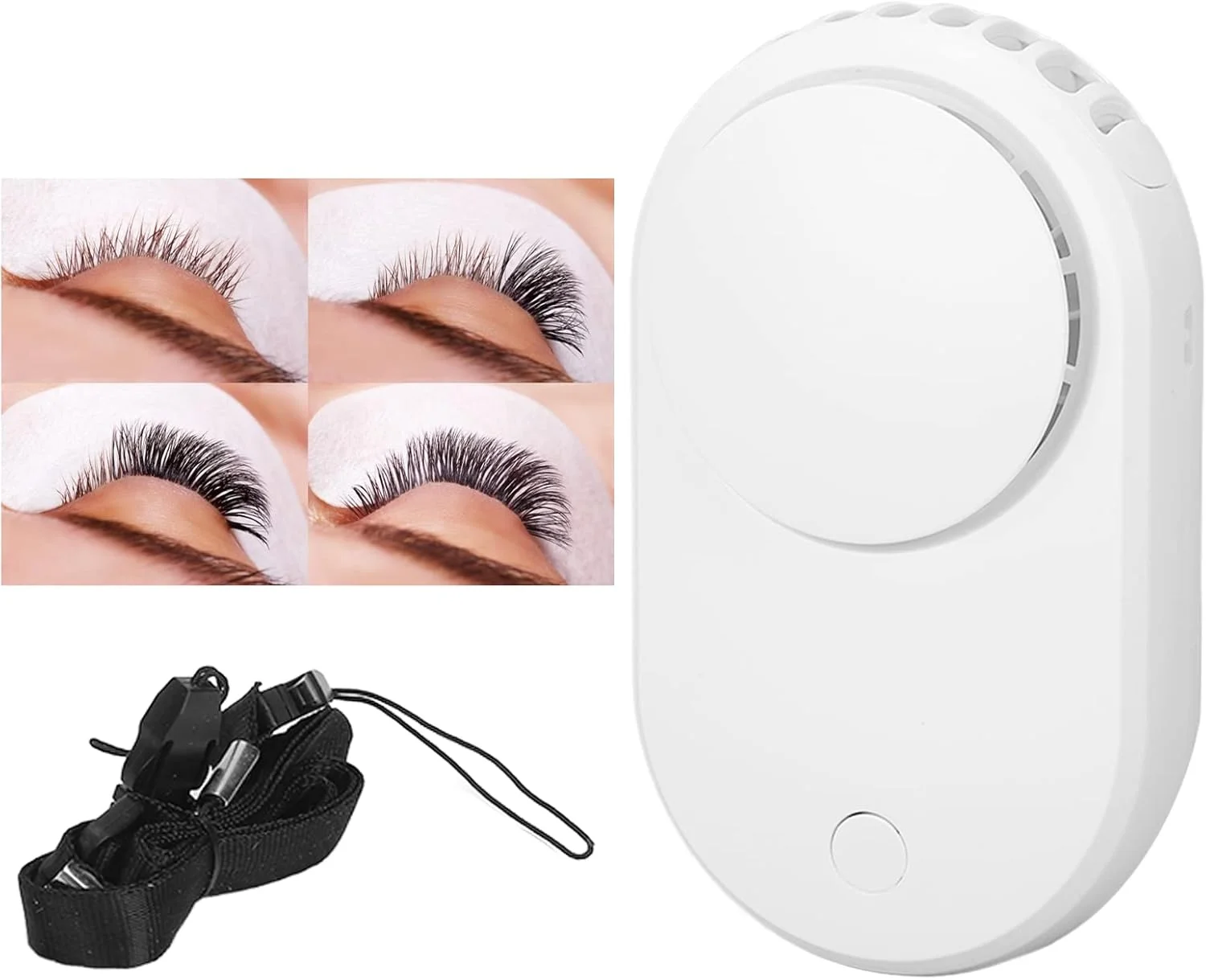 پنکه مژه، مینی خشک کن مژه، پنکه مینی قابل حمل USB، خشک کن مژه دستی، دمنده تهویه مطبوع مینی قابل حمل مژه، باد یکنواخت و متراکم برای اکستنشن مژه (سفید)