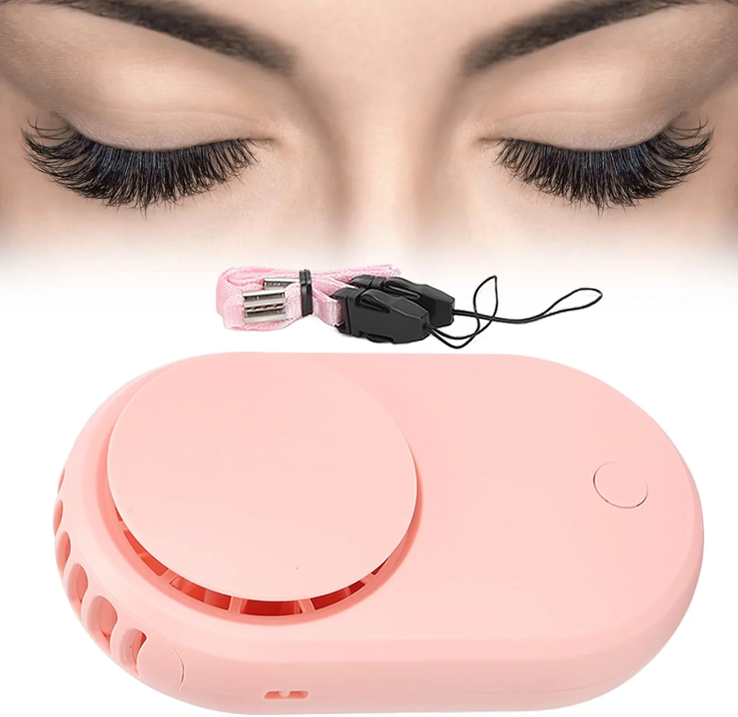 پنکه مژه، خشک کن مژه مینی، پنکه های مینی قابل حمل USB، خشک کن مژه دستی، دمنده تهویه مطبوع مژه مینی قابل حمل، باد یکنواخت و متراکم برای اکستنشن مژه (صورتی)