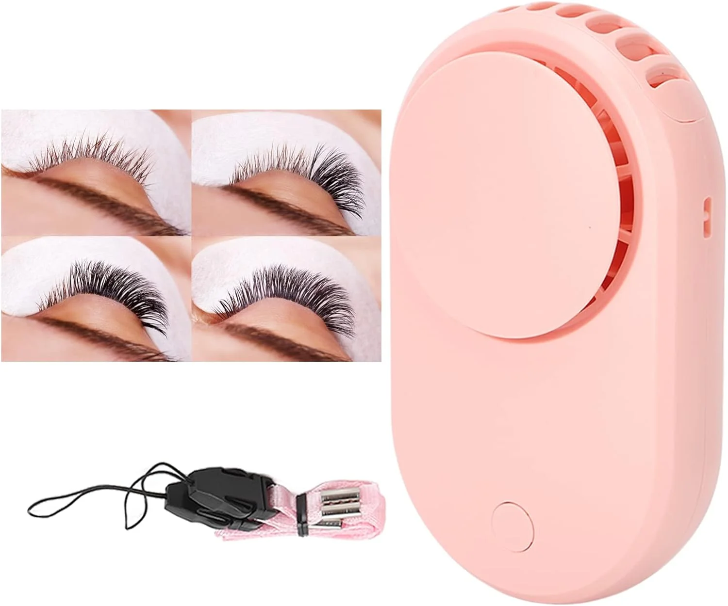 پنکه مژه، خشک کن مژه مینی، پنکه های مینی قابل حمل USB، خشک کن مژه دستی، دمنده تهویه مطبوع مژه مینی قابل حمل، باد یکنواخت و متراکم برای اکستنشن مژه (صورتی)