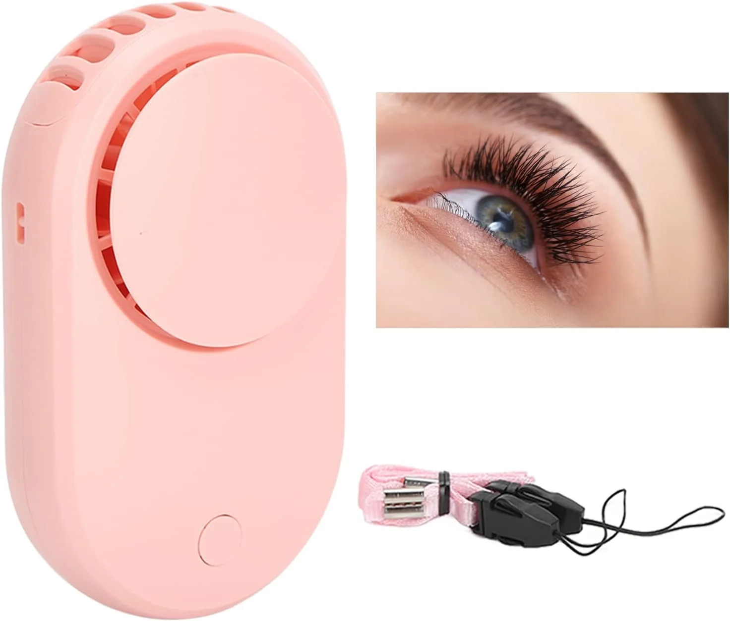 پنکه مژه، خشک کن مژه مینی، پنکه های مینی قابل حمل USB، خشک کن مژه دستی، دمنده تهویه مطبوع مژه مینی قابل حمل، باد یکنواخت و متراکم برای اکستنشن مژه (صورتی)