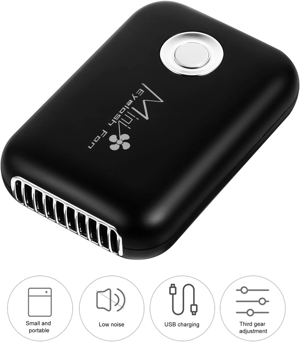 فن کوچک تهویه هوا برای اکستنشن مژه، فن کوچک USB قابل حمل خشک کن مژه (مشکی)