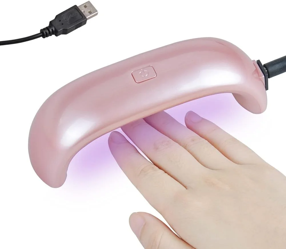 دستگاه خشک کن لاک ناخن LED قابل حمل 9 وات USB، مناسب مانیکور و پدیکور - صورتی