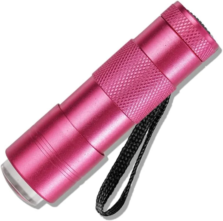 چراغ دستی خشک کننده لاک ژل، مناسب برای هنر ناخن در خانه، چراغ قوه مهر کننده، با باتری، قرمز