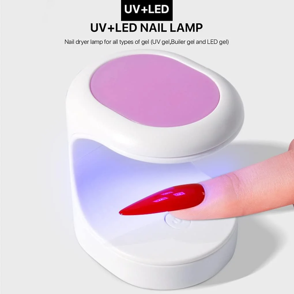 خشک کن لاک ناخن قابل حمل، مناسب برای نگین ناخن، ساخته شده از PC ABS، مناسب برای استفاده در سالن، اسپا و مسافرت، صورتی