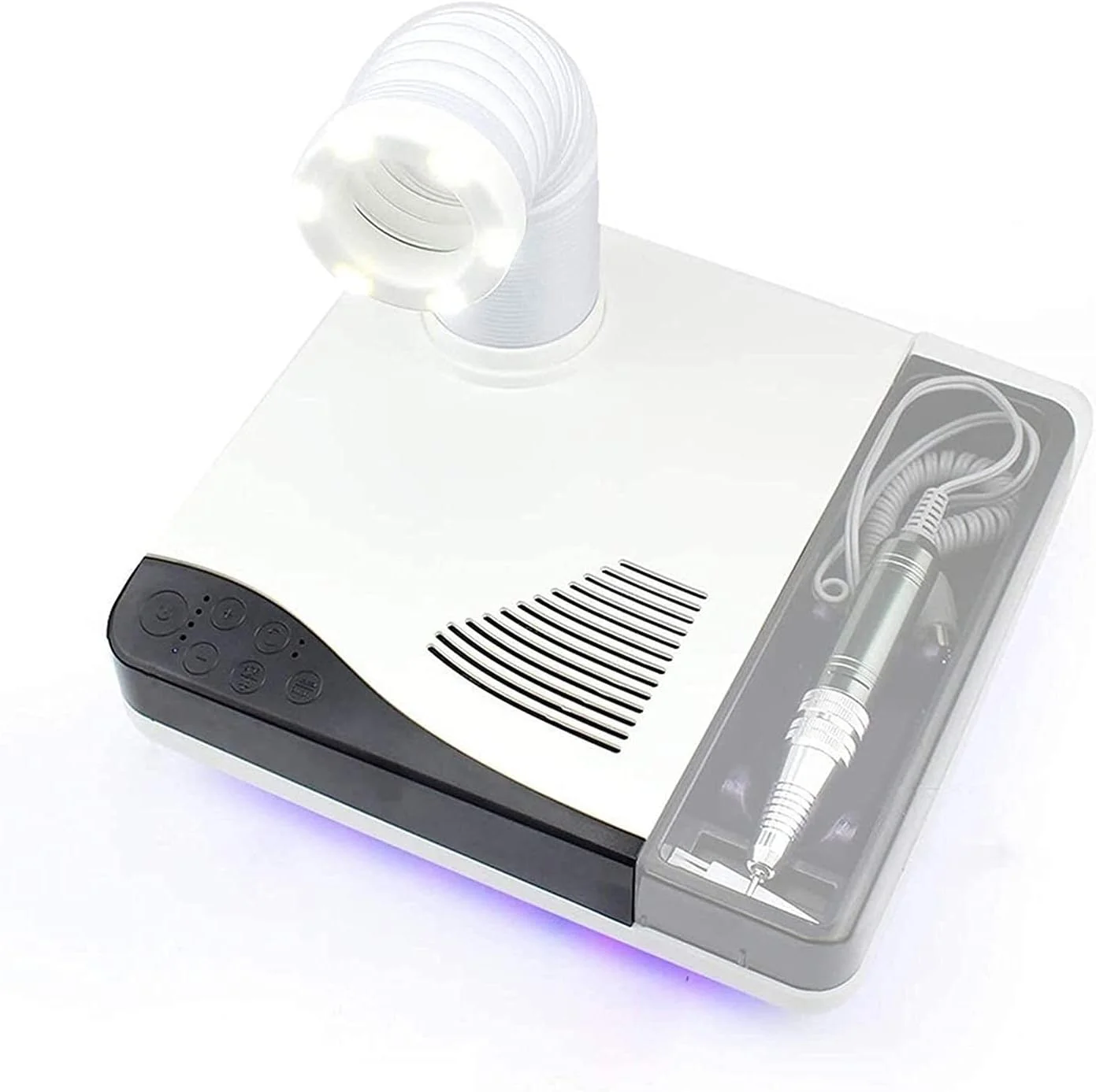 دستگاه چندکاره برقی ناخن 4 در 1، دستگاه سوهان برقی ناخن، لامپ خشک کن LED ناخن، به همراه جعبه ابزار طراحی لاک ژل ناخن