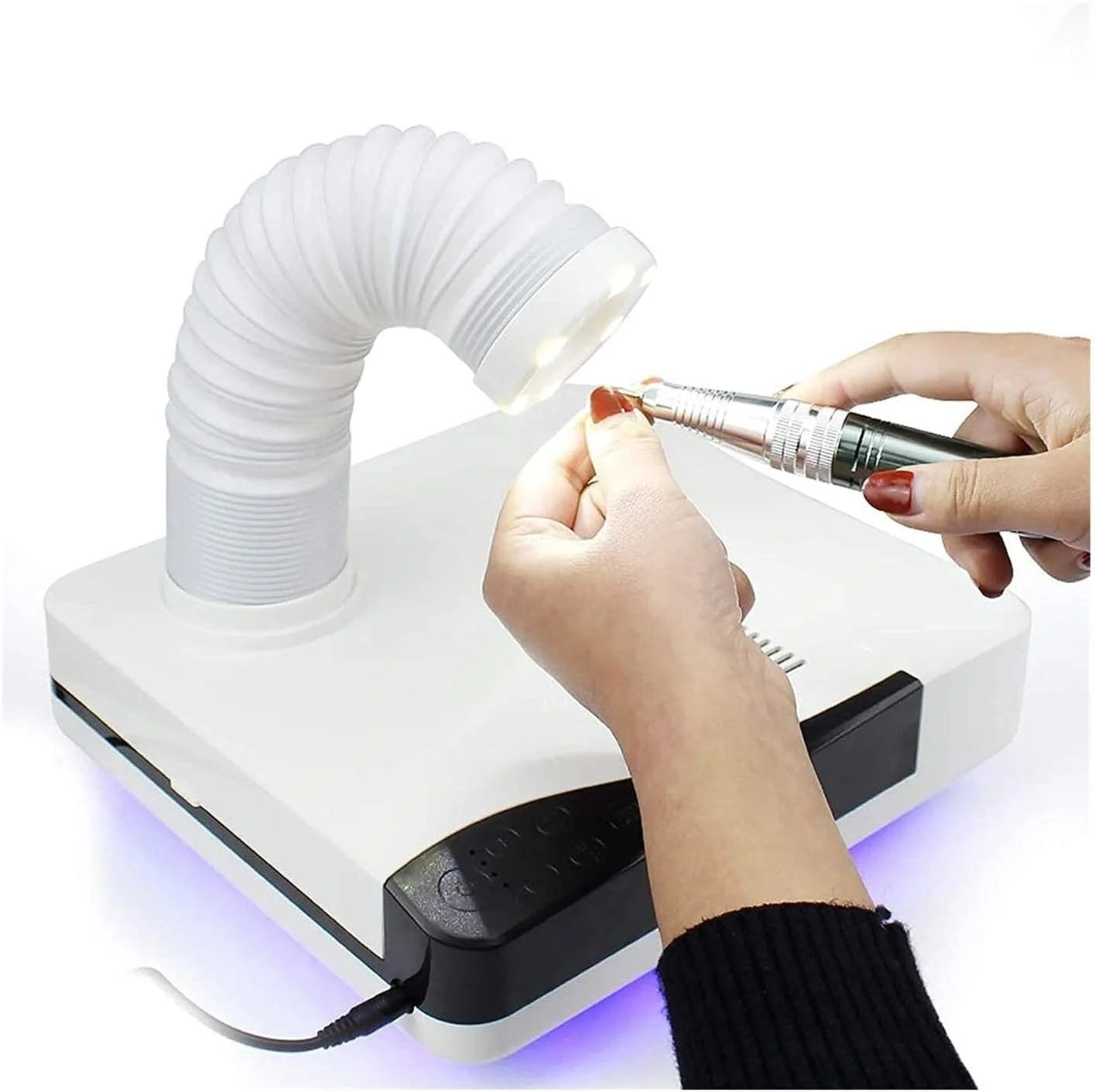 دستگاه چندکاره برقی ناخن 4 در 1، دستگاه سوهان برقی ناخن، لامپ خشک کن LED ناخن، به همراه جعبه ابزار طراحی لاک ژل ناخن