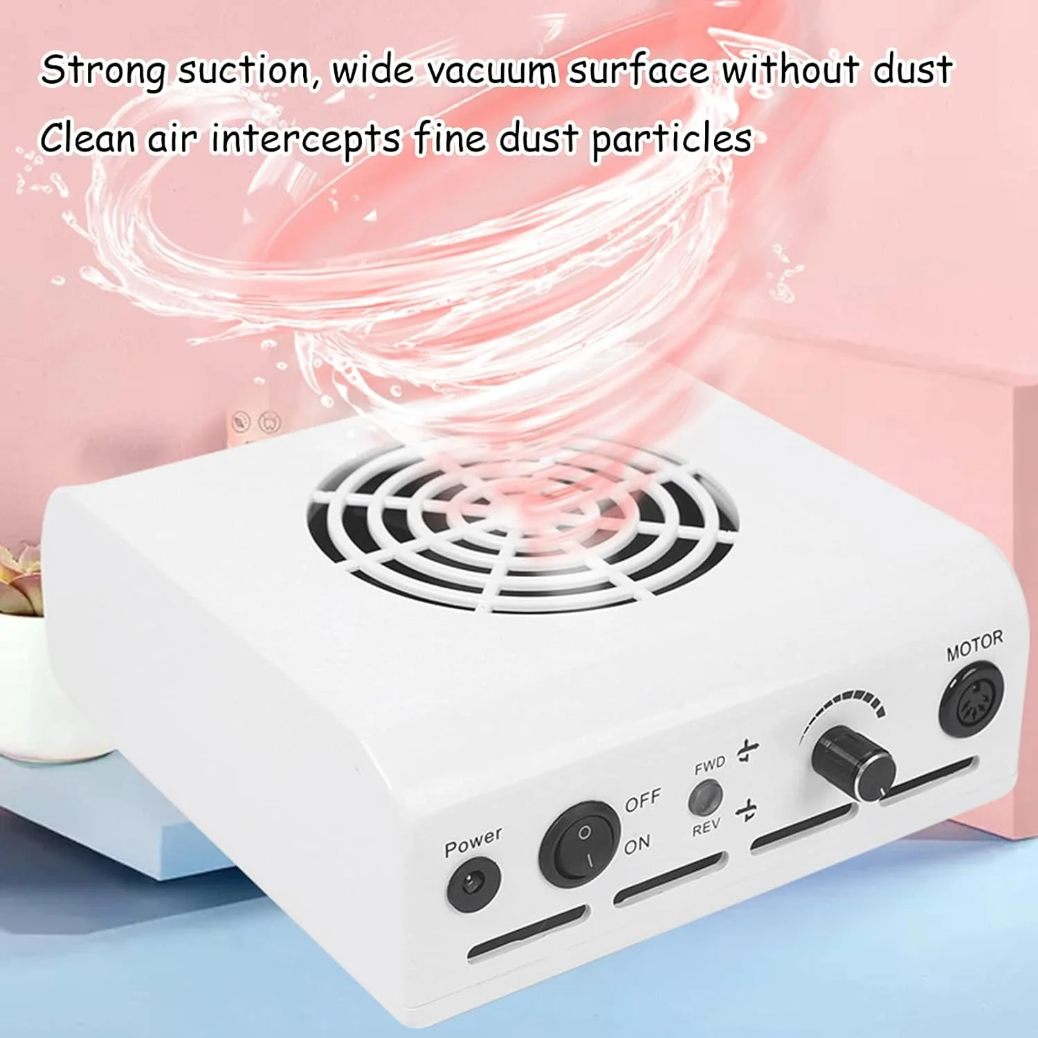 دستگاه چند منظوره 2 در 1 ناخن، دریل ناخن با جهت چرخش قابل تنظیم، جمع کننده گرد و غبار ناخن، ابزار مانیکور