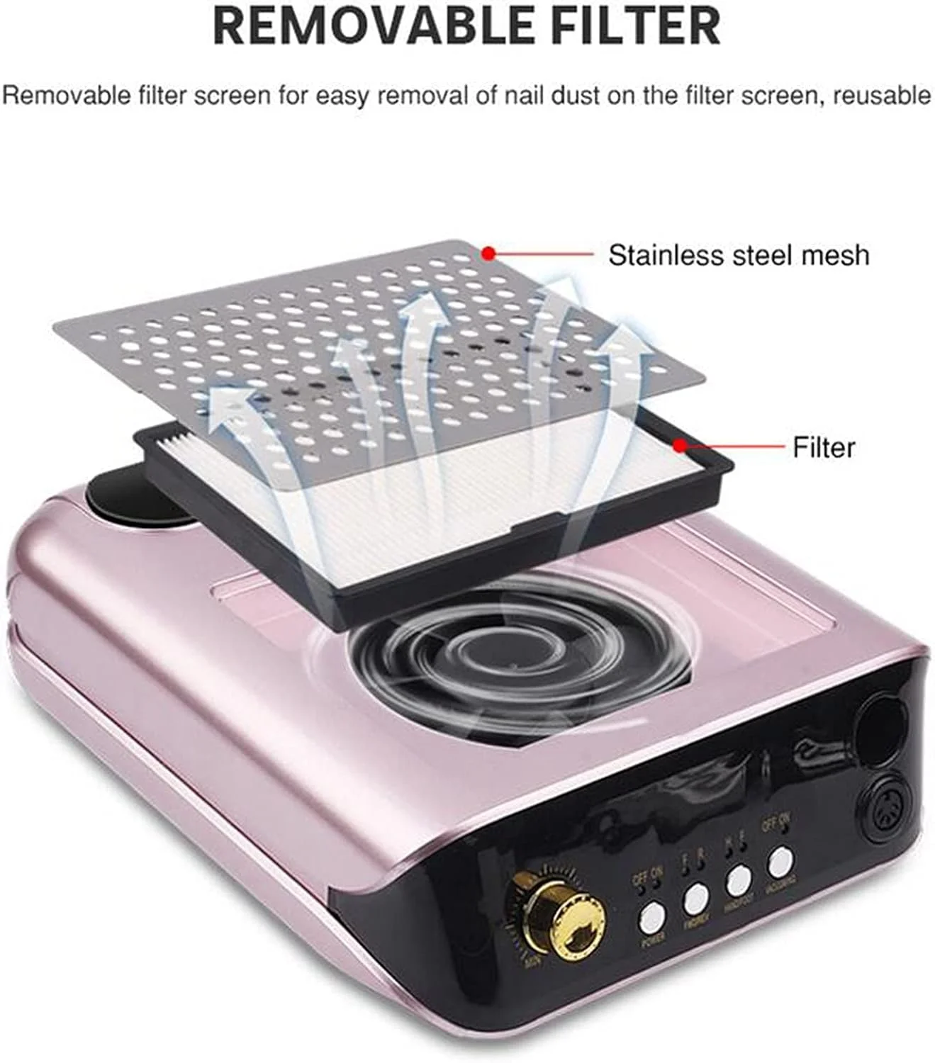 دستگاه جمع کننده گرد ناخن حرفه ای 2 در 1 چند منظوره 25000 دور در دقیقه، ابزار مانیکور برای سالن آرایش ناخن
