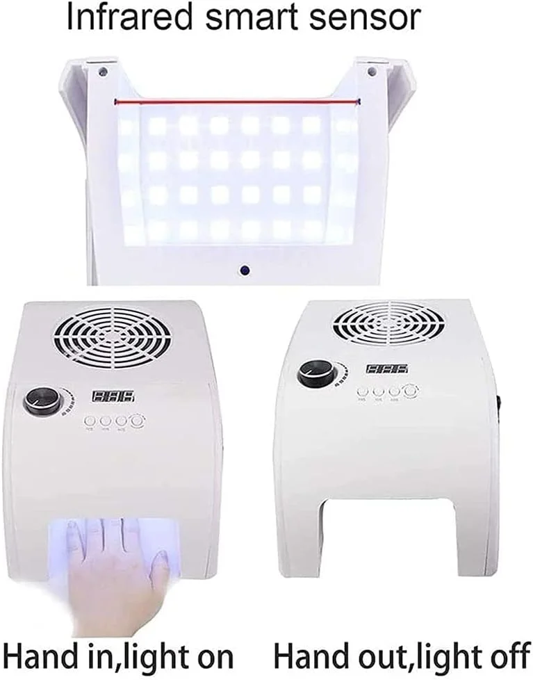 چراغ طراحی ناخن، چراغ خشک کن ناخن ال ای دی 40 وات چند منظوره 3 در 1، ابزار طراحی لاک ژل ناخن برای ناخن های ژلی آکریلیک