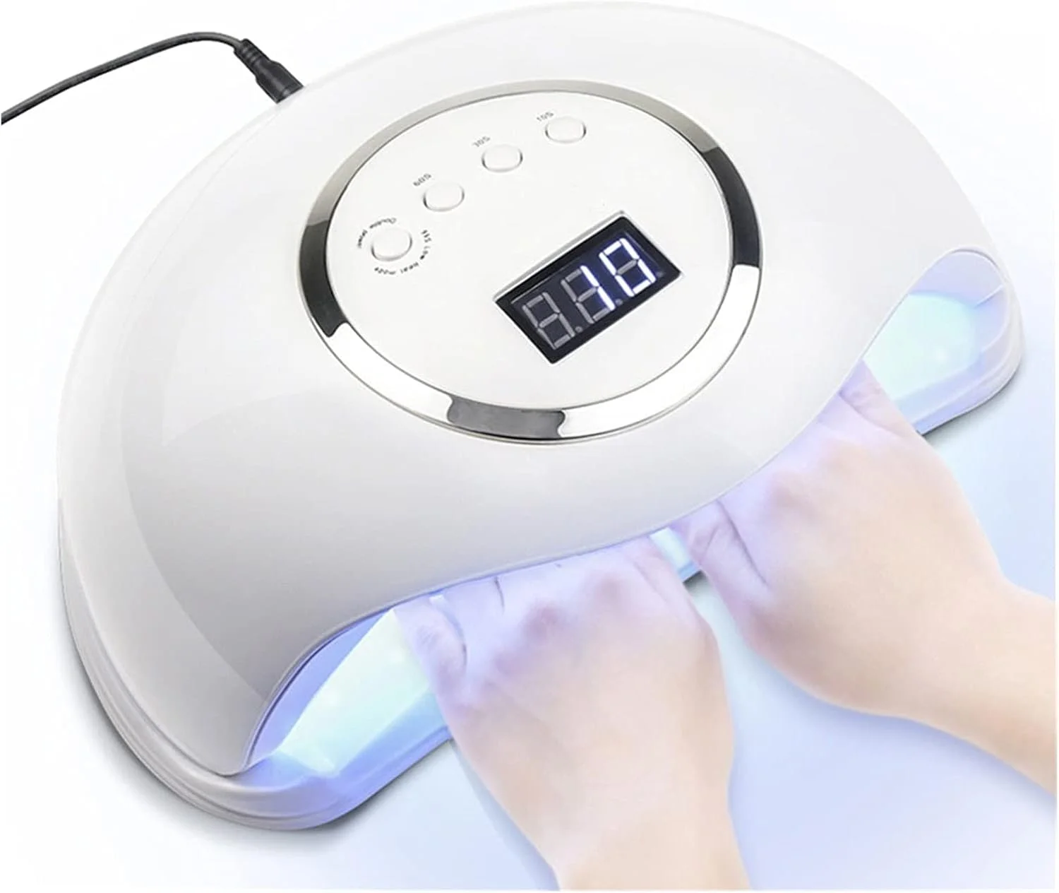 دستگاه خشک کن لاک ناخن TISTIK، چراغ LED، تایمر 10/30/60 ثانیه، فضای بزرگ، مناسب برای دو دست، ابزار حرفه ای مانیکور برای لاک ناخن
