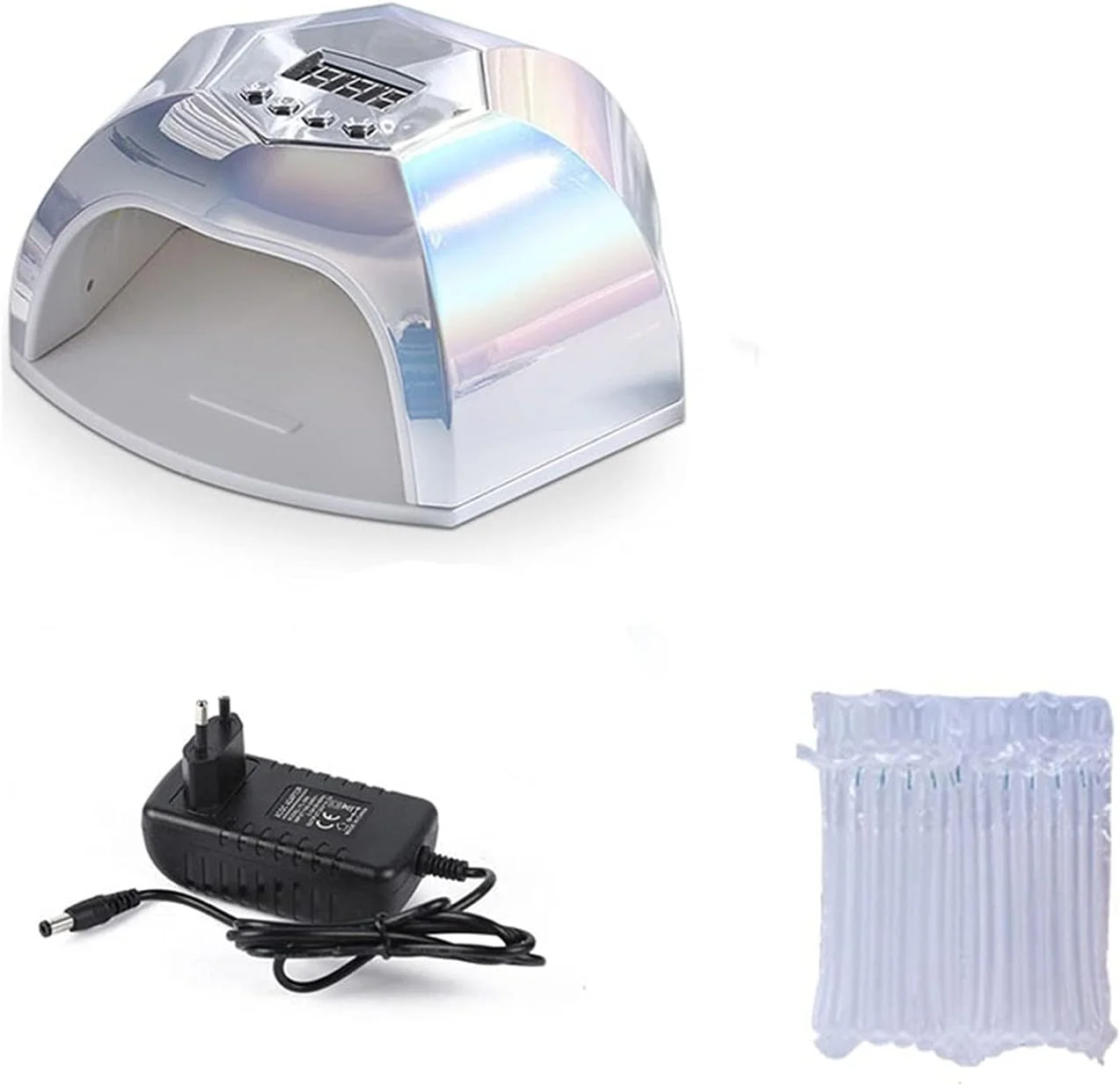 دستگاه خشک کن لاک ناخن TISTIK با توان 84 وات و 42 عدد لامپ LED فرابنفش، تایمر 10/30/60/99 ثانیه، سنسور اتوماتیک، ابزار مانیکور برای لاک ناخن (رنگ: نقره ای)