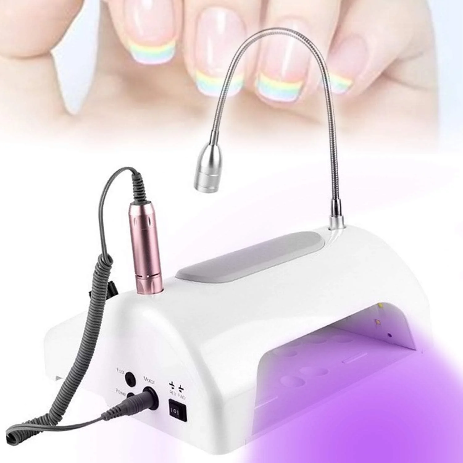 دستگاه چند منظوره 5 در 1 هنر مانیکور TISTIK، سوهان برقی ناخن، جمع کننده گرد و غبار ناخن، خشک کن ژل UV ناخن، چراغ و پد دست، کیت ابزار مانیکور تجهیزات هنر ناخن برای سالن خانگی، استودیو ناخن
