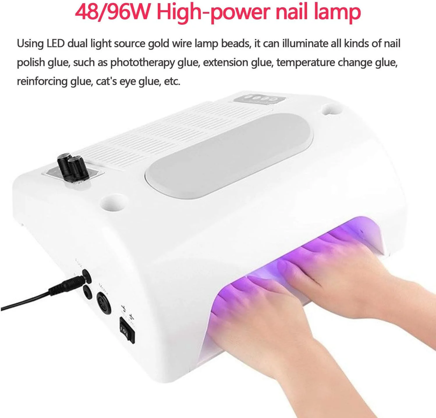 دستگاه چند منظوره 5 در 1 هنر مانیکور TISTIK، سوهان برقی ناخن، جمع کننده گرد و غبار ناخن، خشک کن ژل UV ناخن، چراغ و پد دست، کیت ابزار مانیکور تجهیزات هنر ناخن برای سالن خانگی، استودیو ناخن