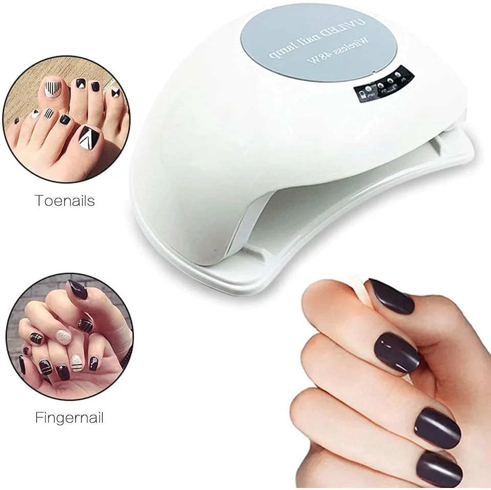 دستگاه خشک کن ناخن بی سیم 48 وات TISTIK، قابل شارژ، دارای 4 تنظیم تایمر، مناسب مانیکور/پدیکور، لامپ خشک کننده لاک ژل، چراغ ال ای دی یو وی حرفه ای، چراغ ناخن قابل حمل