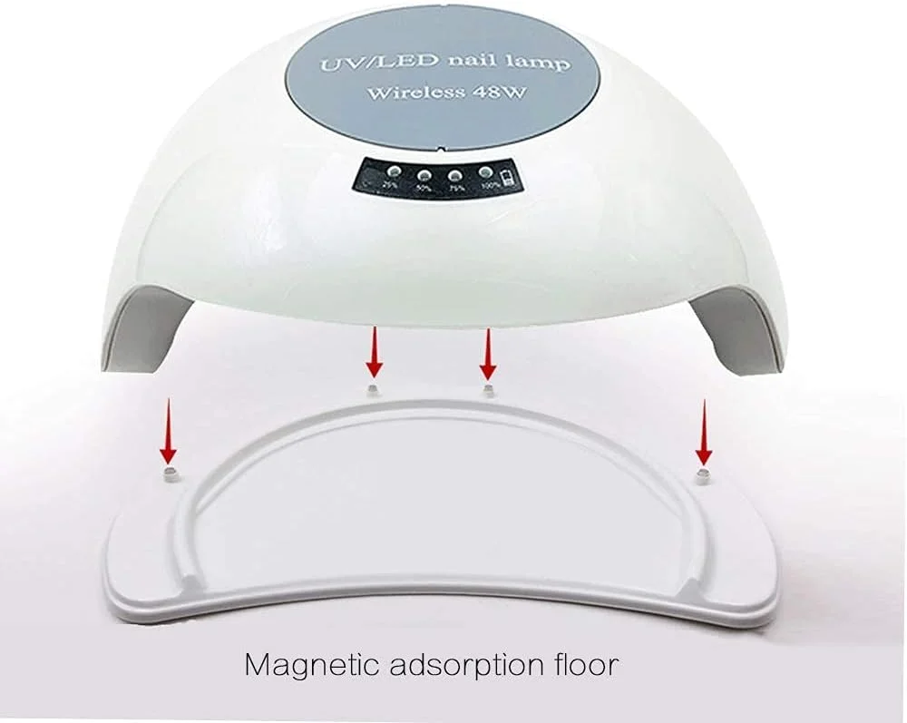 دستگاه خشک کن ناخن بی سیم 48 وات TISTIK، قابل شارژ، دارای 4 تنظیم تایمر، مناسب مانیکور/پدیکور، لامپ خشک کننده لاک ژل، چراغ ال ای دی یو وی حرفه ای، چراغ ناخن قابل حمل