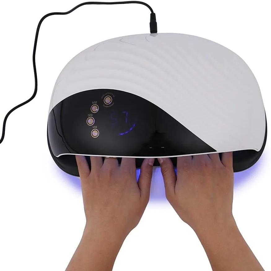 دستگاه خشک کن لاک ناخن TISTIK با طراحی مدرن، قدرت بالا 120 وات، دارای 42 لامپ LED UV، تایمر 10/30/60/99 ثانیه و سنسور اتوماتیک، ابزار مانیکور (رنگ: مدرن 1، سایز: AU)