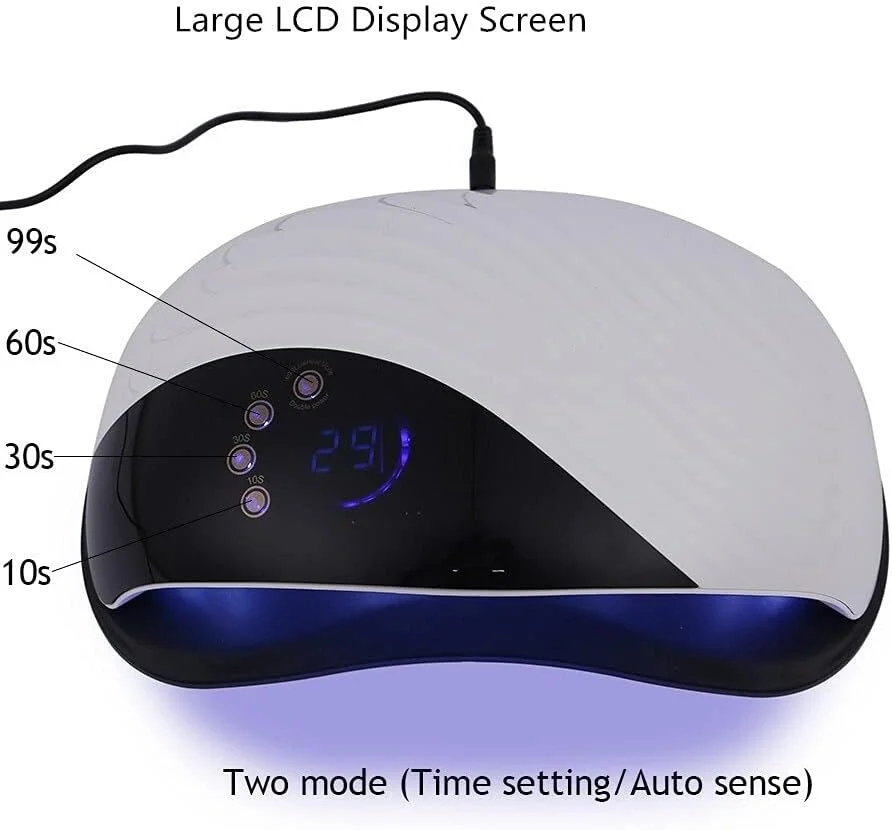 دستگاه خشک کن لاک ناخن TISTIK با طراحی مدرن، قدرت بالا 120 وات، دارای 42 لامپ LED UV، تایمر 10/30/60/99 ثانیه و سنسور اتوماتیک، ابزار مانیکور (رنگ: مدرن 1، سایز: AU)