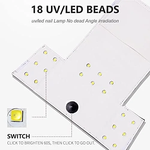 دستگاه خشک کن لاک ناخن تِستیک 54 وات تاشو UV LED، قابل حمل، مناسب طراحی ناخن و استفاده در منزل (رنگ: 3، اندازه: USB)