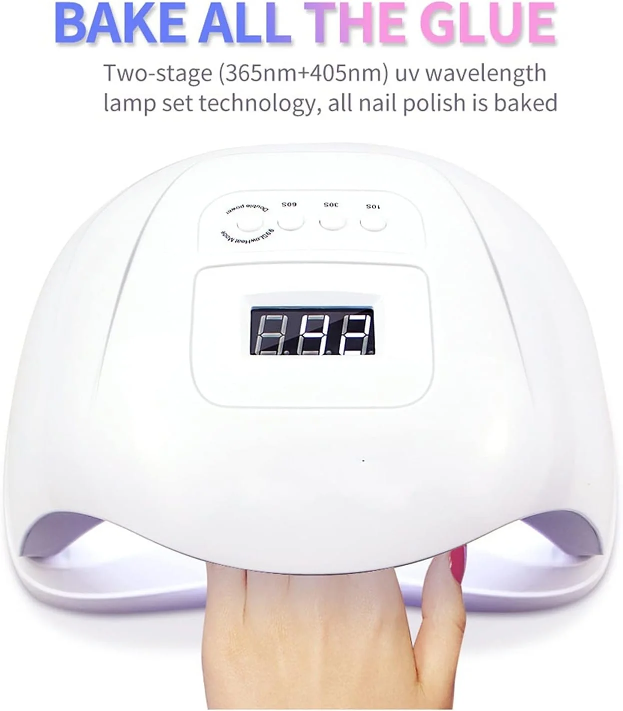 دستگاه خشک کن لاک ناخن تیستیک 80 وات / 54 وات LED UV مناسب برای انواع ژل، دارای نور UV برای خشک کردن سریع ژل، دستگاه مانیکور LED با صفحه نمایش LCD برای لاک ناخن (رنگ: صورتی)